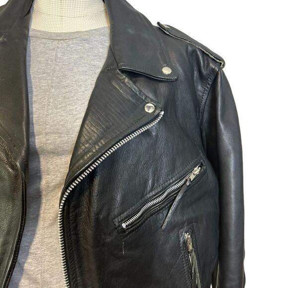 Vanguard Authentic Vintage Leather Moto Motorcycle Jacket, size 42 - Picture 6 of 14